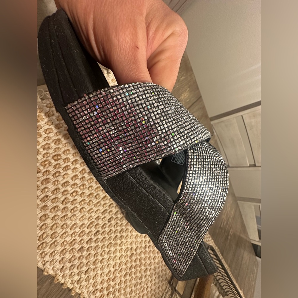 “Fitflop” Black and Silver crystal embellished Sandals - Picture 6 of 14